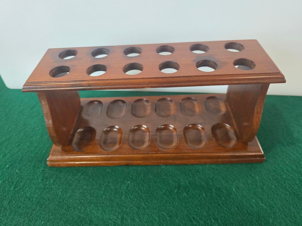 intage Walnut Pipe Stand for 12 pipes the pipes are not included sold seperatley
